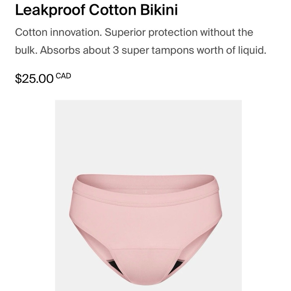 BNIB KNIX COTTON LEAKPROOF BIKINI - SIZE MEDIUM